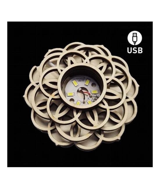

Base de Madera 6 Led Blanca USB con el símbolo de la Flor de la Vida.

Incluye cable USB

No incluye adaptador de corri