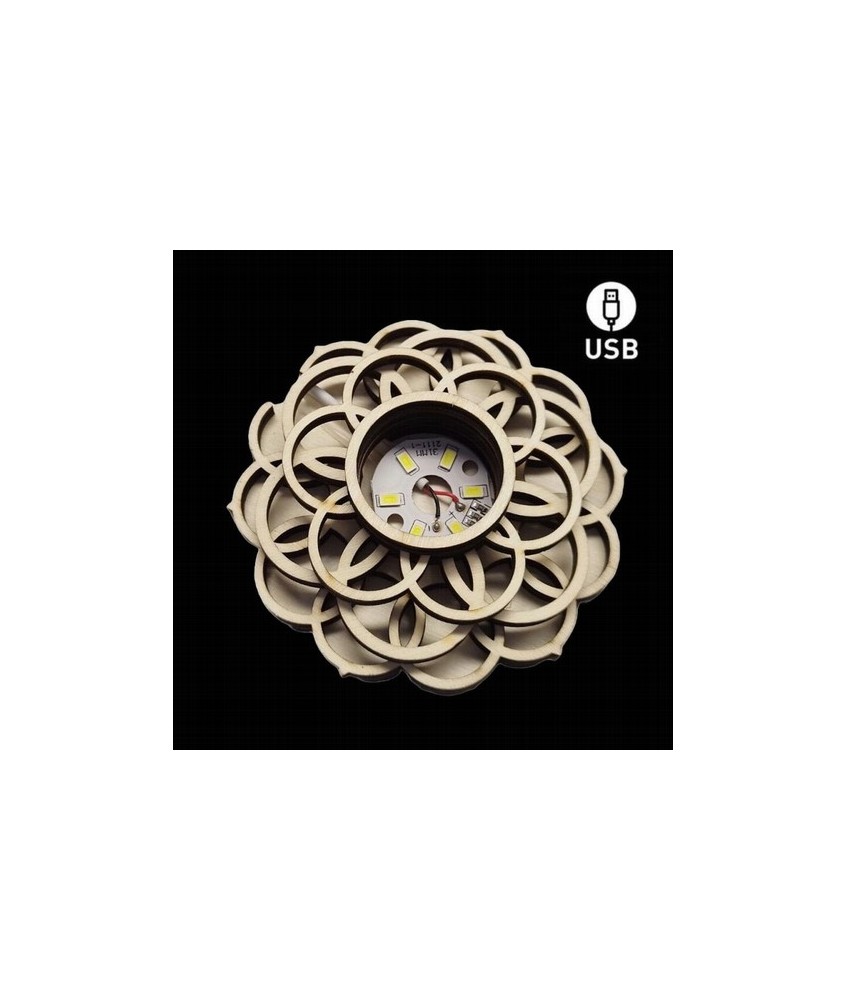 

Base de Madera 6 Led Blanca USB con el símbolo de la Flor de la Vida.

Incluye cable USB

No incluye adaptador de corri