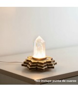 KU.BASE MADERA FLOR LOTO LED