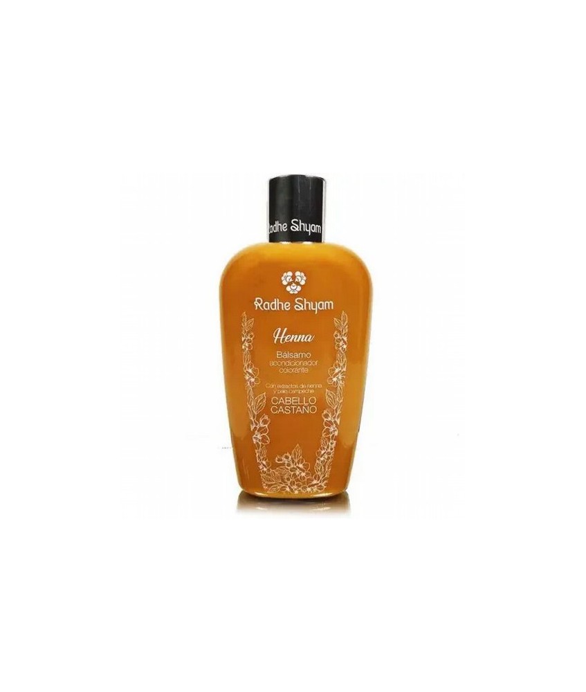 El Bálsamo Acondicionador Colorante Castaño a la Henna Radhe Shyam, ha sido desarrollado para reforzar la acción del Shampoo Co
