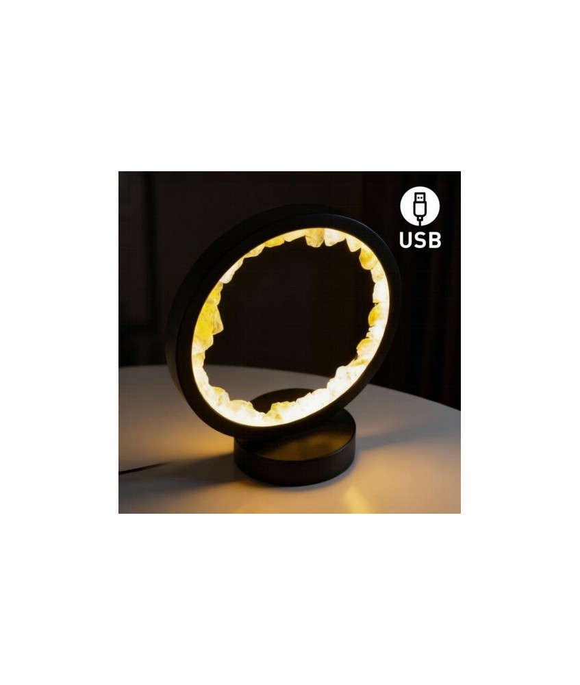 Lámpara de mesa/escritorio redonda de Citrino en color negro.

Iluminación LED fácil y rápida mediante cable USB.

Esta lám
