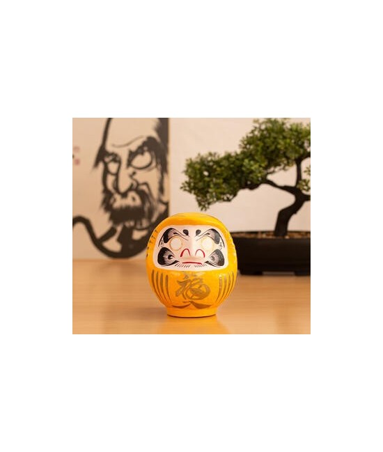 TZ.DARUMA TRADICIONAL PROSPERIDAD AMARILLO 12 CM.