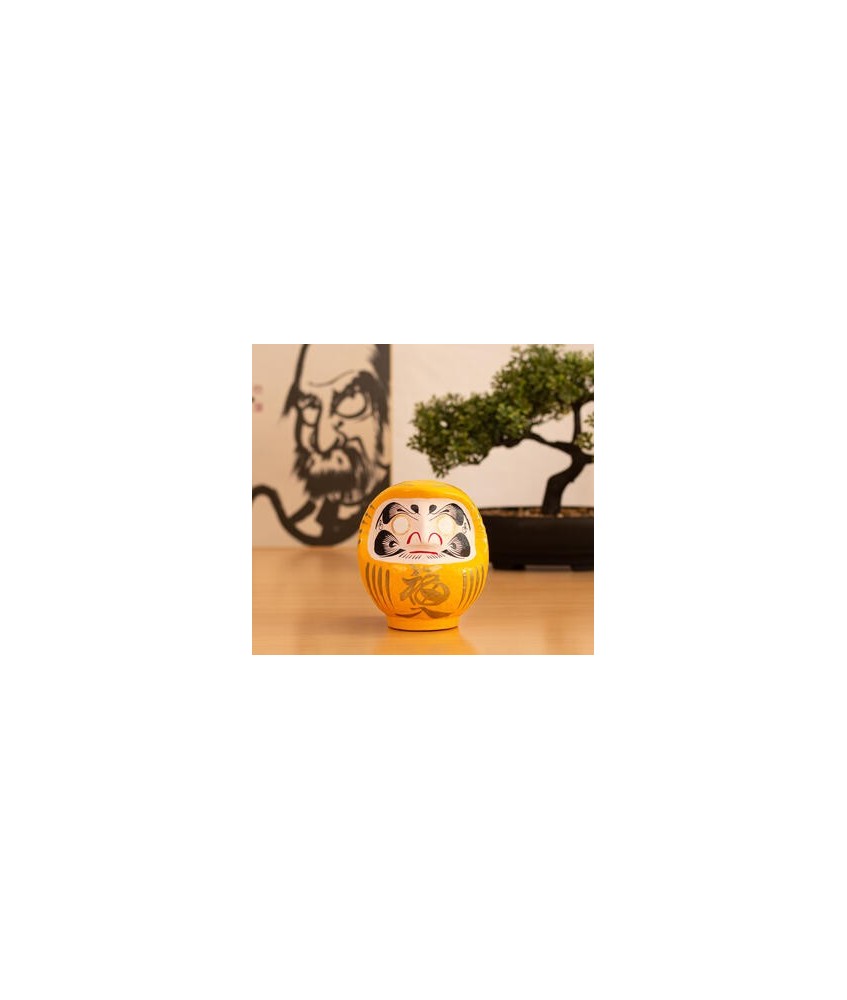 TZ.DARUMA TRADICIONAL PROSPERIDAD AMARILLO 12 CM.