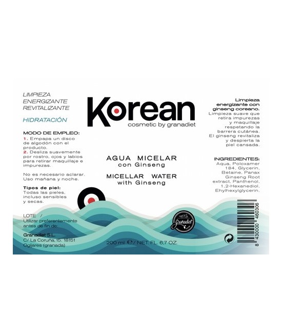 GR.KOREAN AGUA MICELAR GINSENG 200 ML.