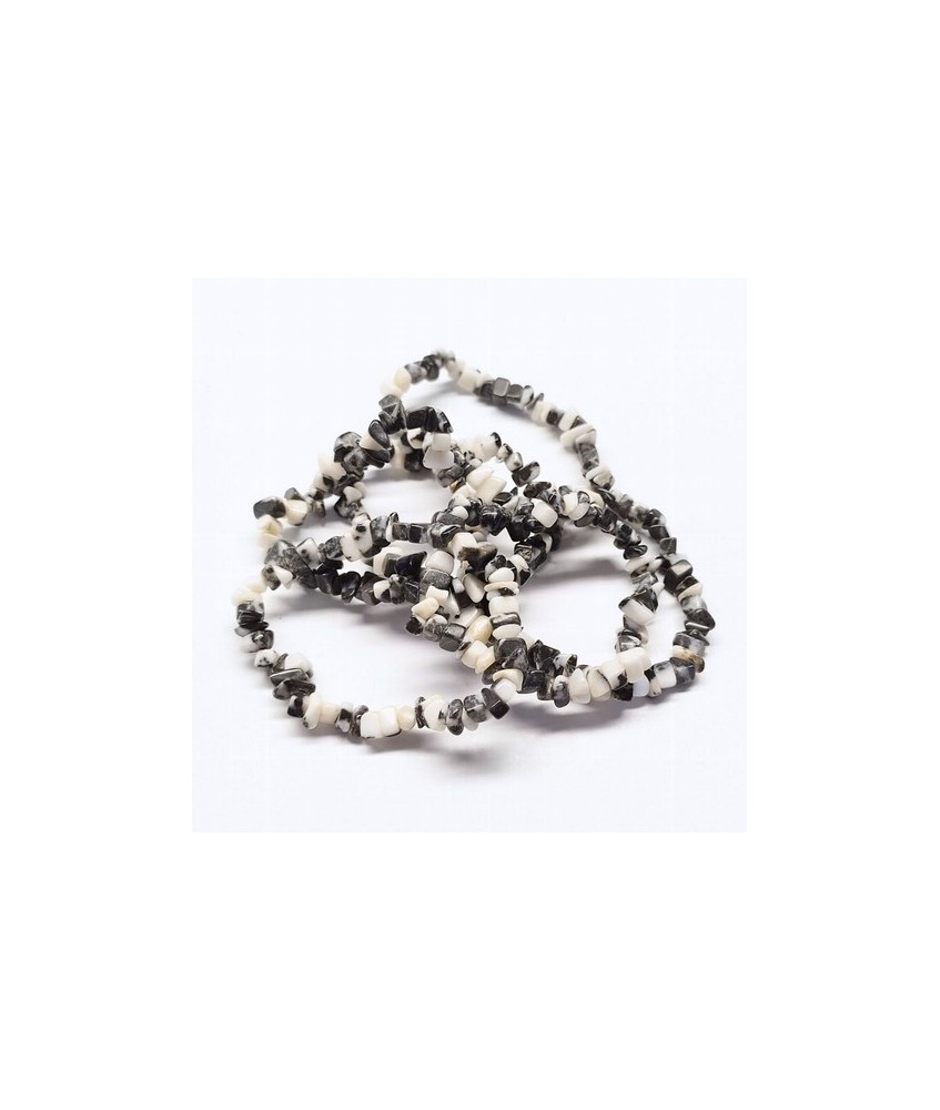 Pulsera Chip Jaspe Cebra.

Presentada en cartón con nombre del mineral y su propiedad