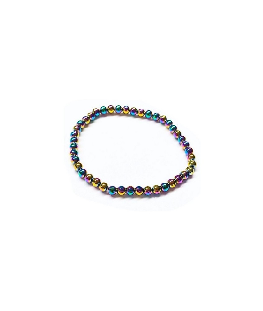 KU.PULSERA HEMATITE ARCOIRIS BOLA 4 MM.