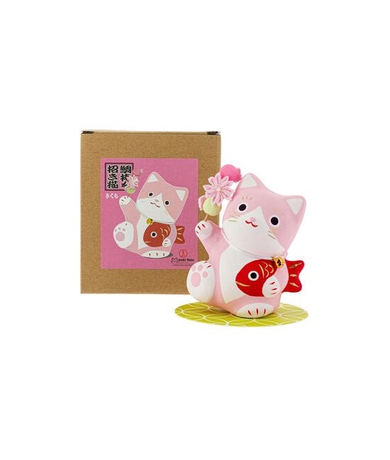 TZ.MANEKI NEKO DOBLE SUERTE ROSA 10 CM.