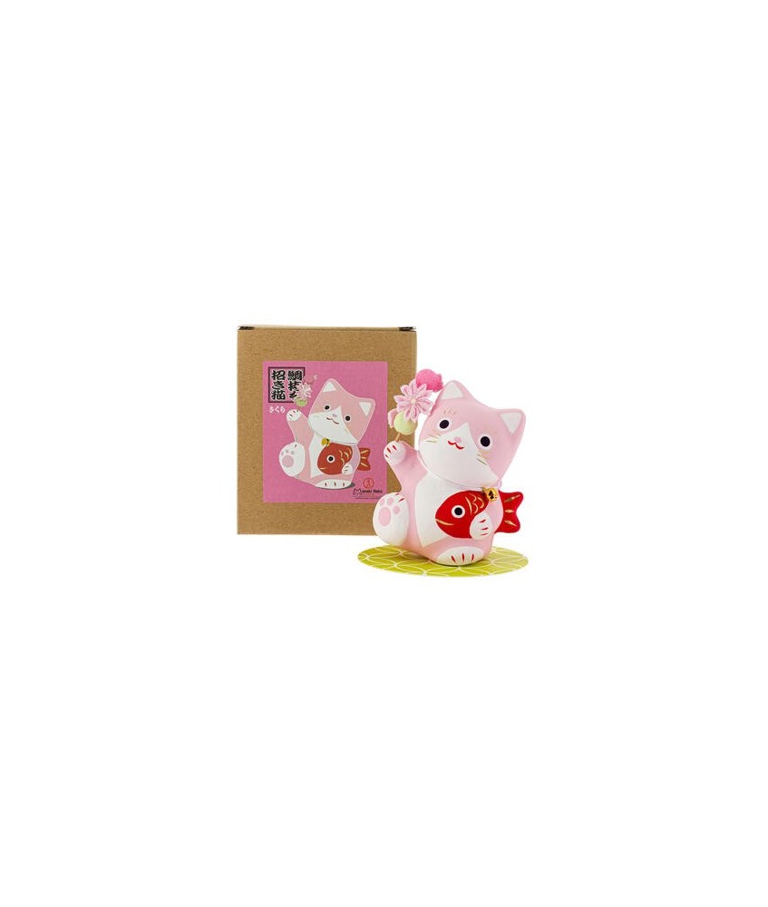 TZ.MANEKI NEKO DOBLE SUERTE ROSA 10 CM.