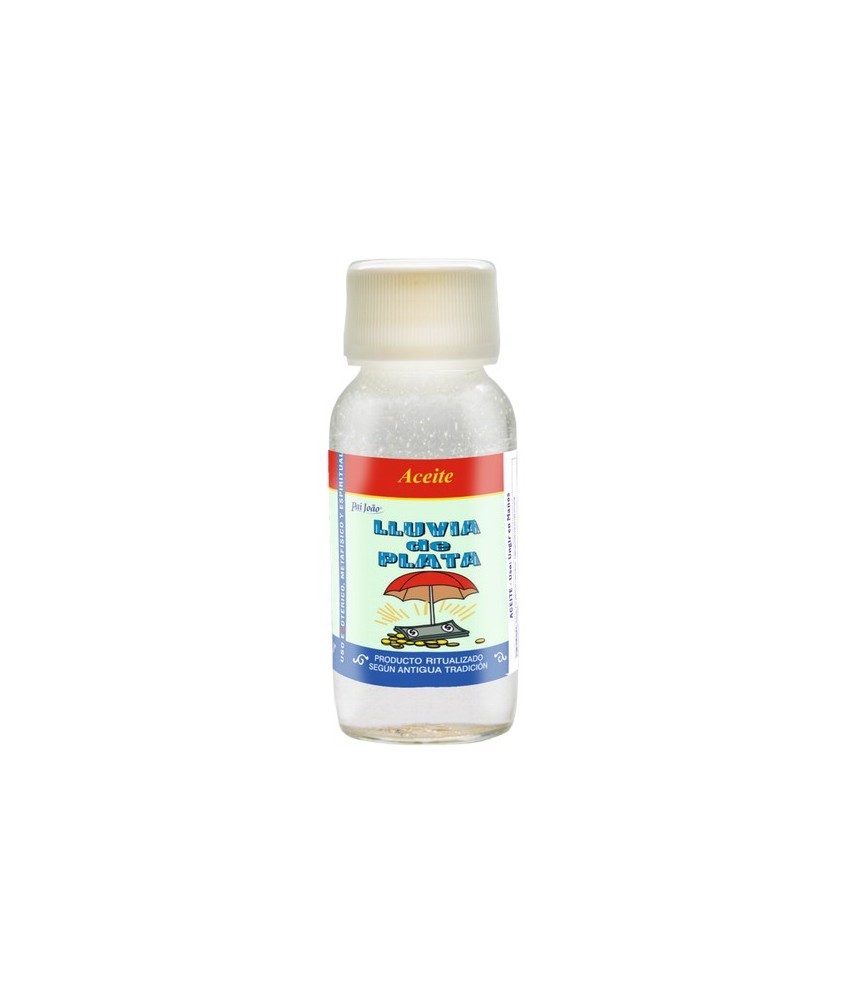 Aceite Lluvia de Plata 60 ml
Atrae Suerte, Amor, Trabajo y Dinero. Aceite ritual de uso esotérico, creado para potenciar la ef