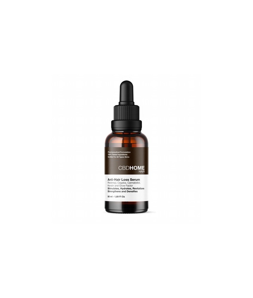 Este Sérum Capilar Anticaída, en formato de 50 ml, está formulado con ingredientes avanzados como Cannabidiol (CBD), Redensyl, 