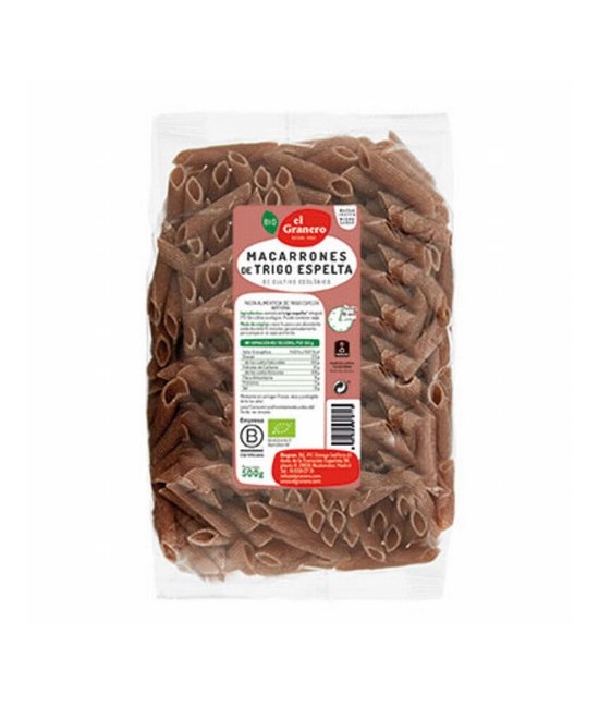 MACARRONES DE TRIGO ESPELTA INTEGRAL BIO, 500 g
Ref. 011811

Ingredientes: sémola de trigo espelta* integral. (*)= De cultiv