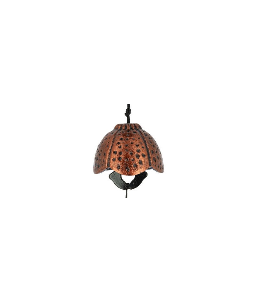 Armonía y belleza para tu espacio con esta campanita de hierro colado, inspirada en una flor y esmaltada en color cobre.

En 