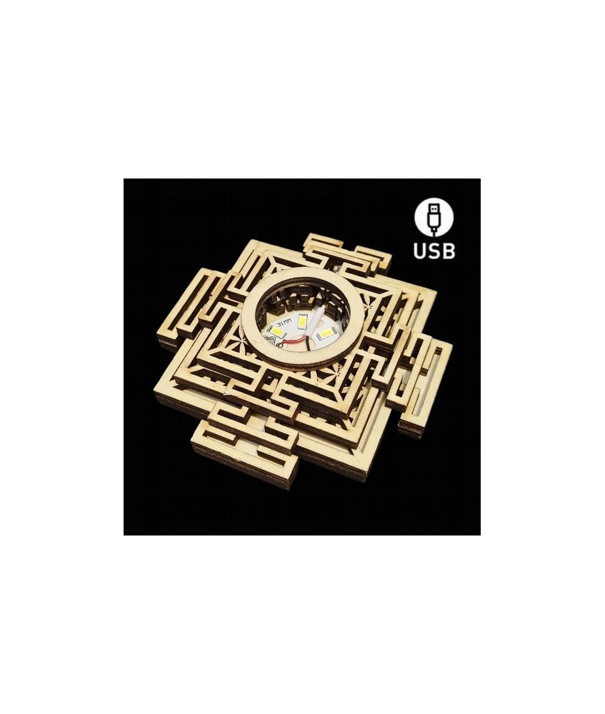 Base de Madera 6 Led Blanca USB con el símbolo de Sri Yantra.

Incluye cable USB

No incluye adaptador de corriente

Ilum
