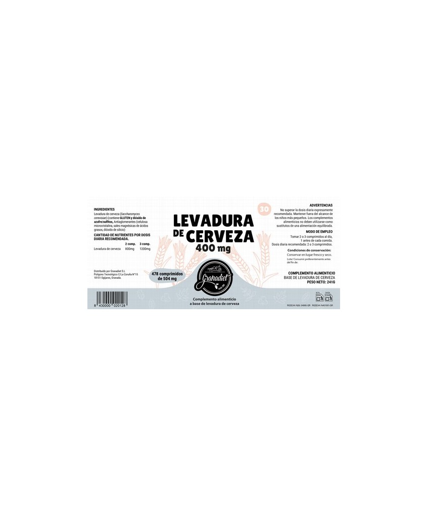 GR.LEVADURA CERV.400 MG 478 COMP.