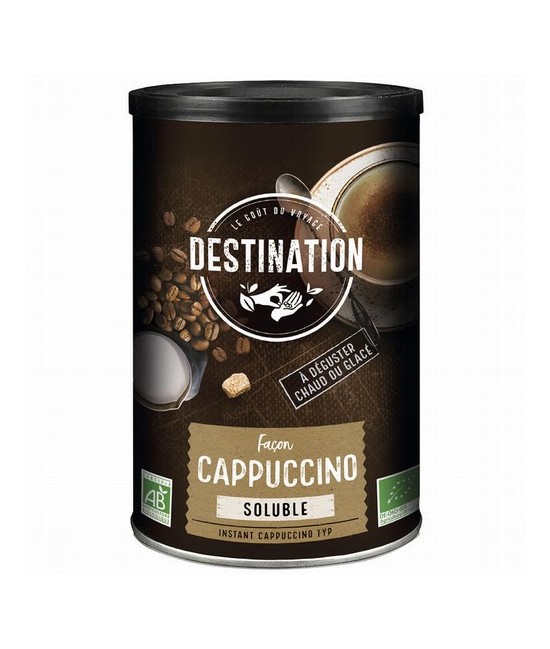 
CAPUCHINO SOLUBLE BIO, 200 g
Ref. 609054

Ingredientes: leche desnatada en polvo* 40% azúcar de caña*, café soluble* 16%, 