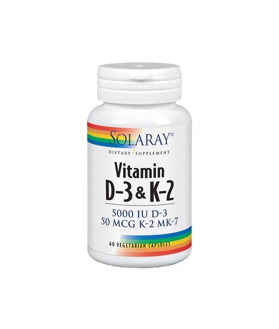 Solaray Vitamin D3 + K2 es un complemento alimenticio que combina dos nutrientes clave para la salud ósea
La vitamina D3 es es