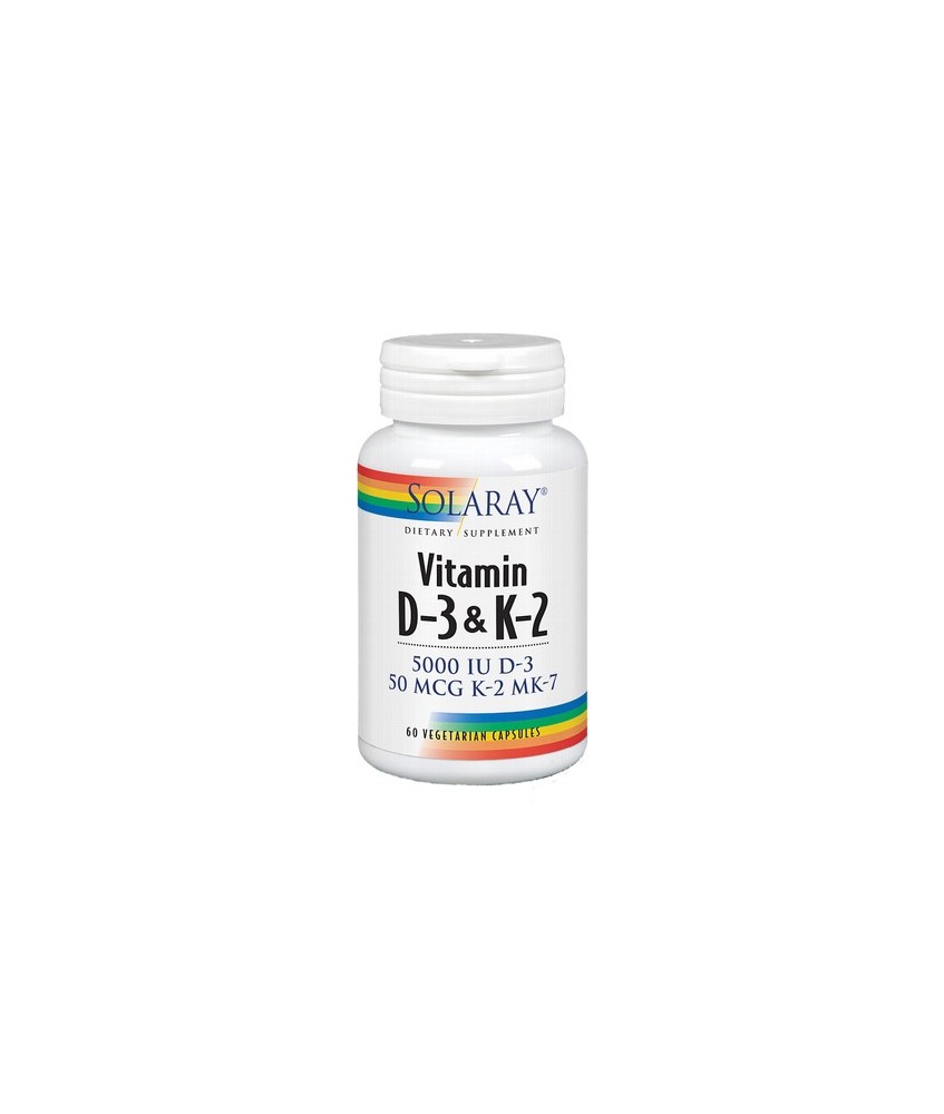 Solaray Vitamin D3 + K2 es un complemento alimenticio que combina dos nutrientes clave para la salud ósea
La vitamina D3 es es