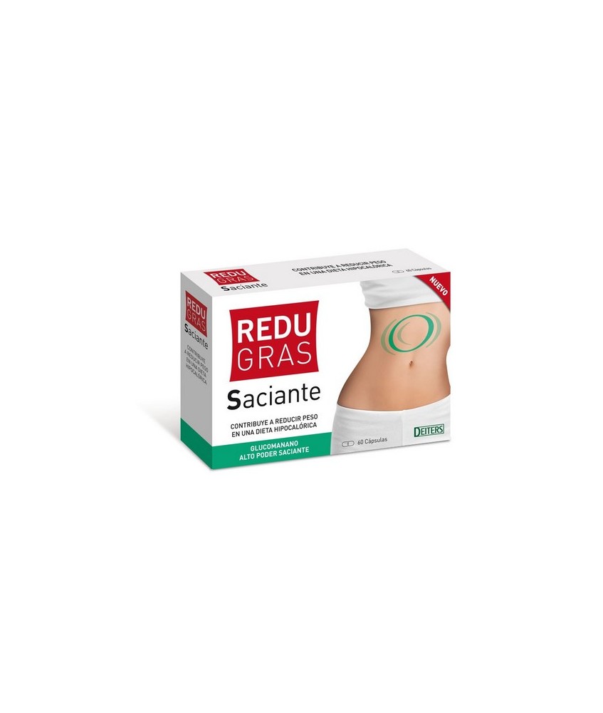 DESCRIPCIÓN: Redugras Saciante es un preparado alimenticio en forma de cápsulas a base de glucomanano, polvo de raíz de Konjac,