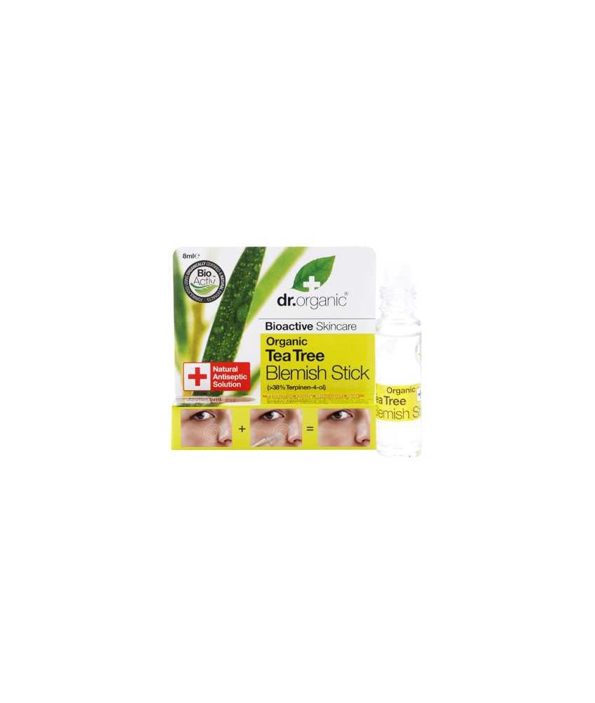 Tea Tree Blemish Stick
Con su presentación en roll on es fácil de
usar, el Dr. Organic Tea Tree Blemish
Stick es una solució