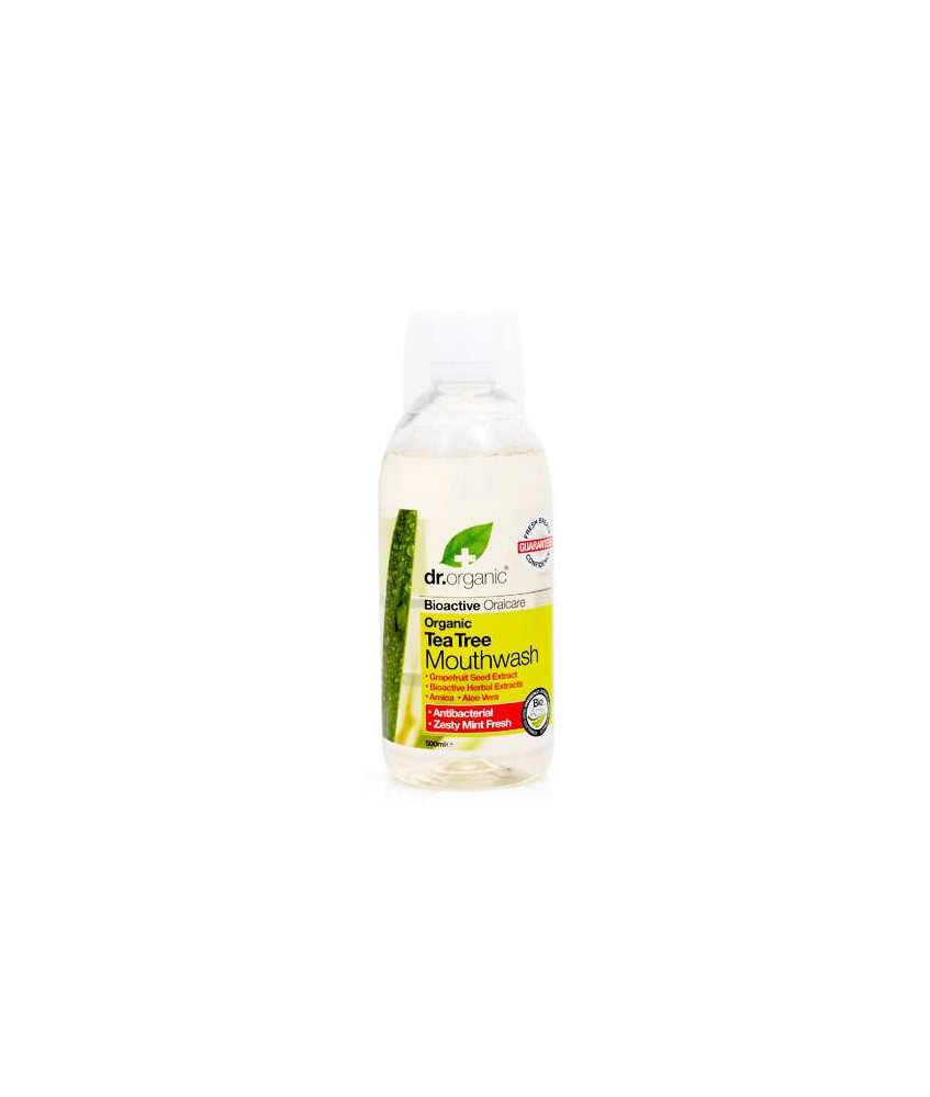 Tea Tree Mouthwash
Enjuague bucal antibacteriano que combina las
propiedades de limpieza naturales del aceite de árbol
de té
