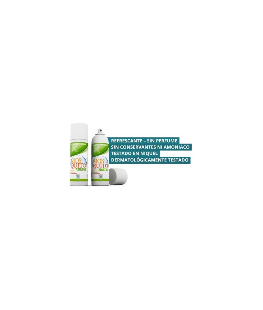 MOS ¡QUITO! Adultos presenta una fórmula delicada, no agresiva.  Contiene Eucalyptus Maculata Citriodora, tit. 75% en paramenth