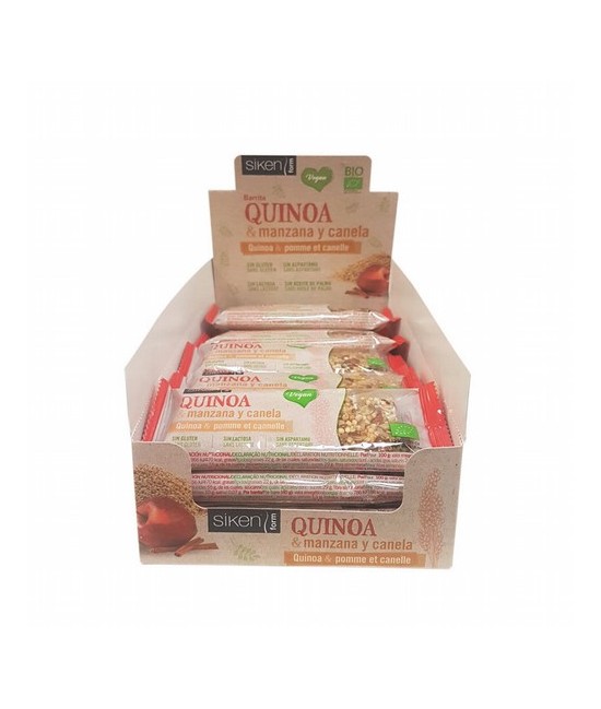 BARRITAS QUINOA, MANZANA Y CANELA BIO (EXPOSITOR 15 UDS) 40 G SIKEN FORM

DESCRIPCIÓN DEL PRODUCTO
BARRITAS QUINOA, MANZANA 