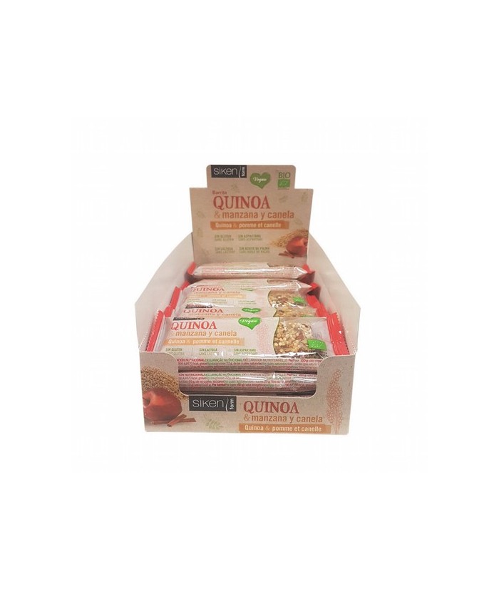 BARRITAS QUINOA, MANZANA Y CANELA BIO (EXPOSITOR 15 UDS) 40 G SIKEN FORM

DESCRIPCIÓN DEL PRODUCTO
BARRITAS QUINOA, MANZANA 