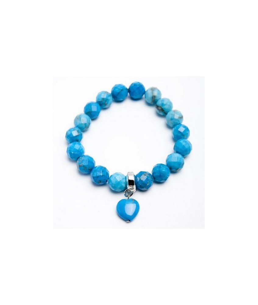 KU.PULSERA HOWLITA BOLA 10 FACETADA CORAZON