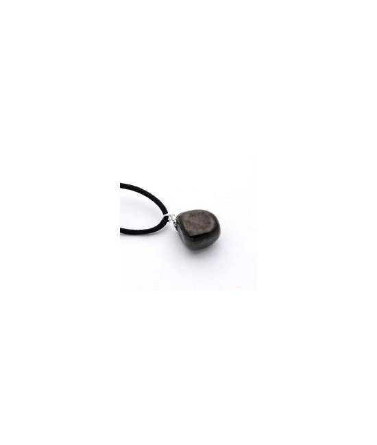 KU.COLGANTE SHUNGITA RODADO ENG. PLATA