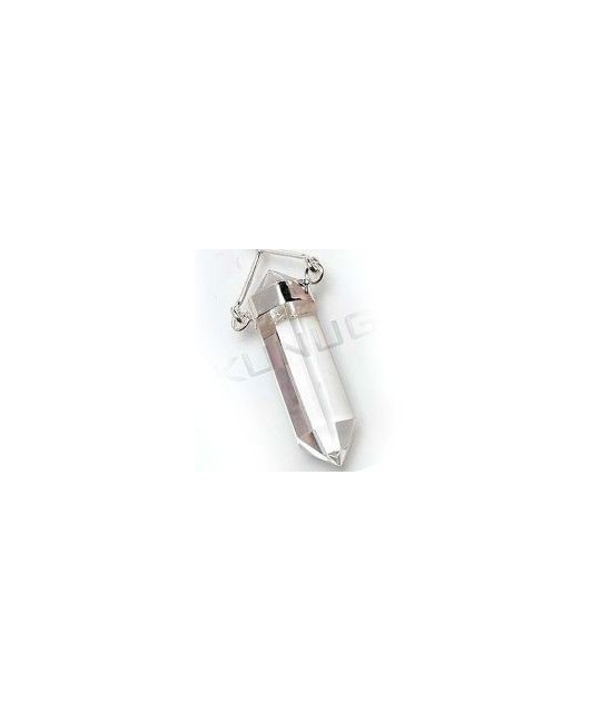 KU.COLGANTE PUNTA BASCULANTE CRISTAL ROCA PLATA