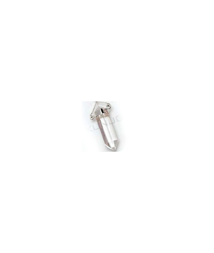 KU.COLGANTE PUNTA BASCULANTE CRISTAL ROCA PLATA