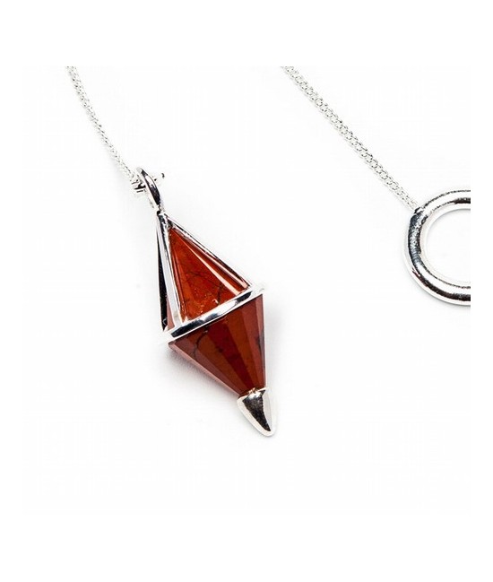 Péndulo Jaspe Rojo en forma de rombo.
Medida 4x2cm.