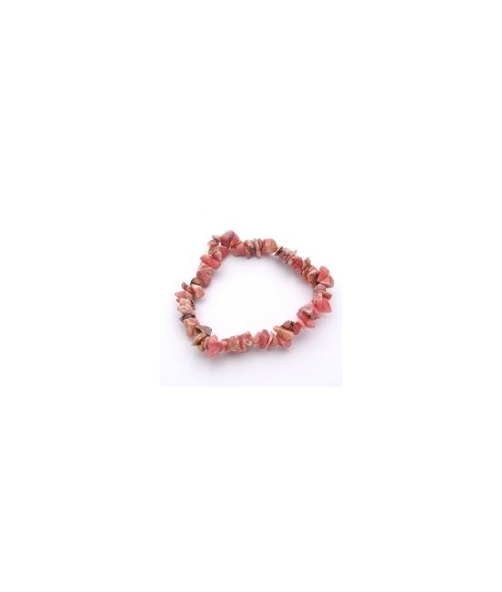 Pulsera en piedra chip de Rodocrosita.