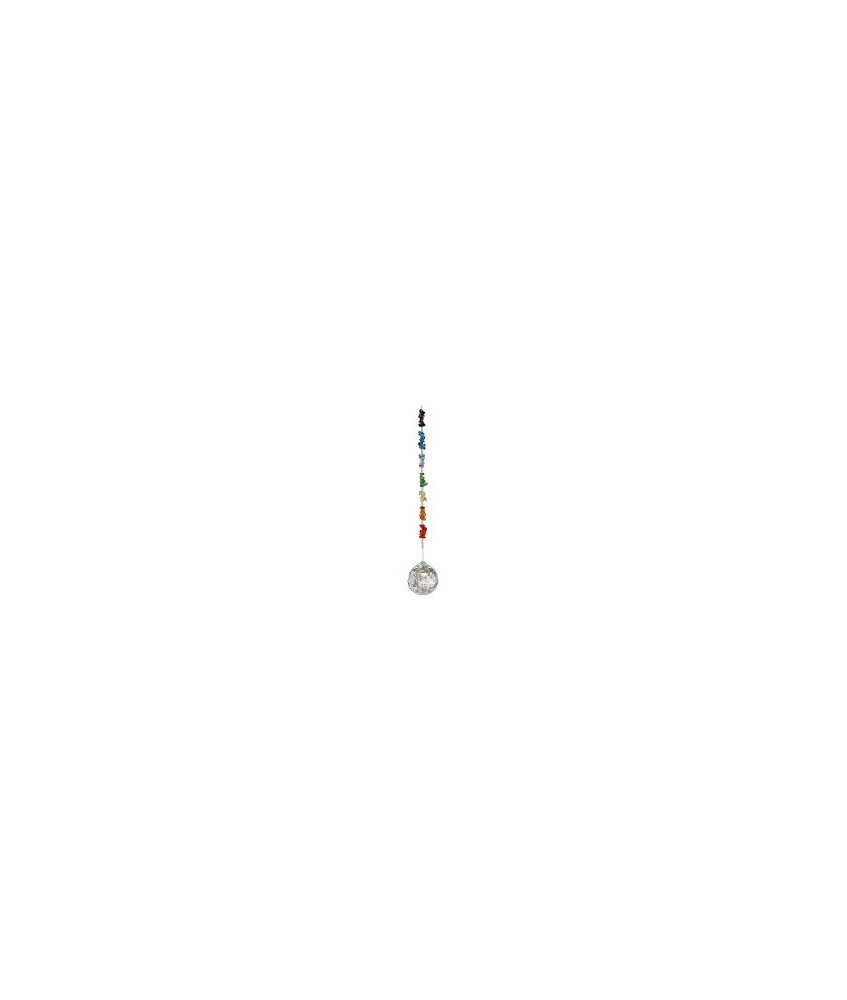 Bola de feng shui con chakras, la tira mide unos 220mm aprox.