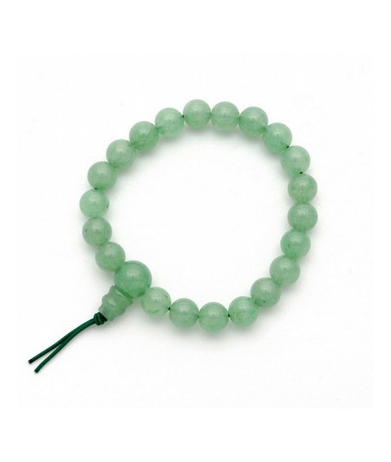 Pulsera de Aventurina verde en bolas de 8mm.
Presentada con cartón con el  nombre del mineral y su propiedad.