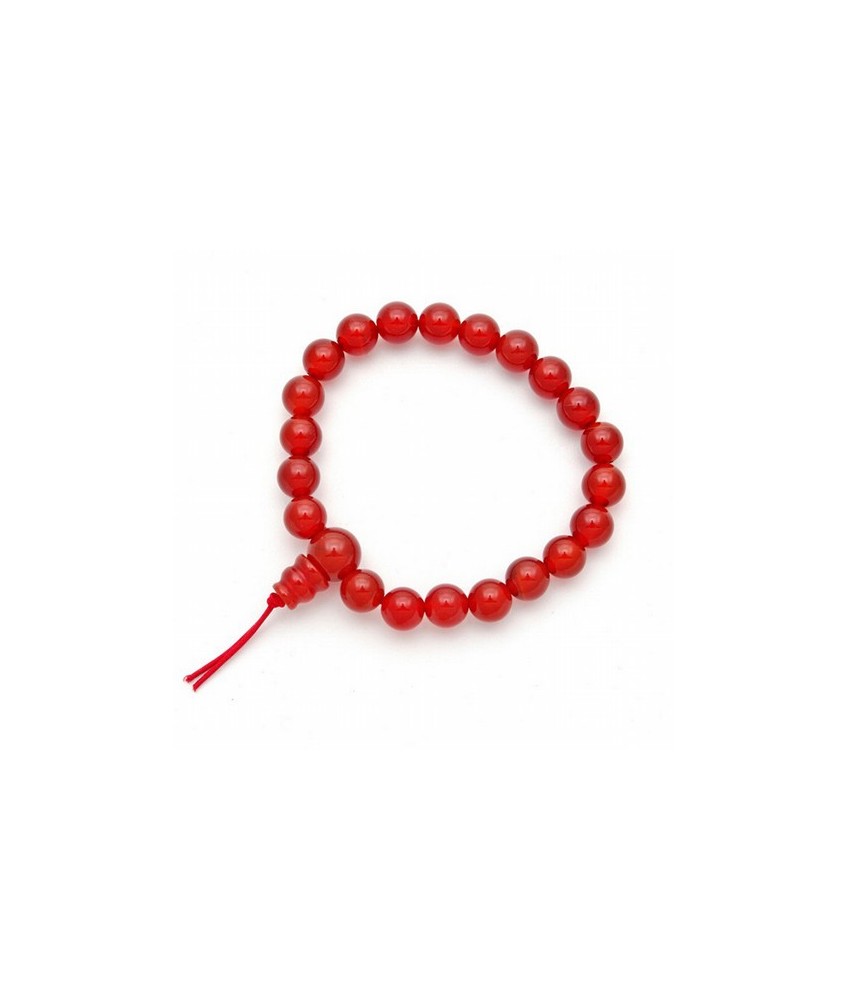 Pulsera de carneola en bolas de 8mm.
Presentada con cartón con el  nombre del mineral y su propiedad.