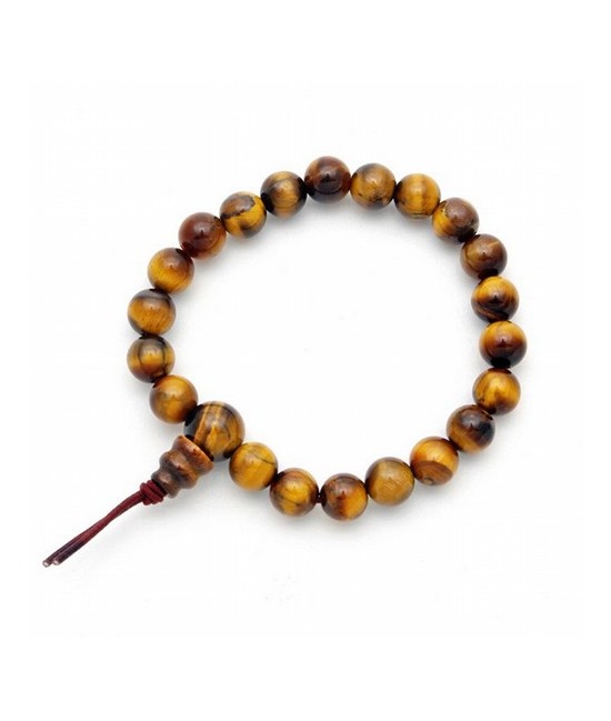 Pulsera de ojo de tigre en bolas de 8mm.
Presentada con cartón con el  nombre del mineral y su propiedad.
 