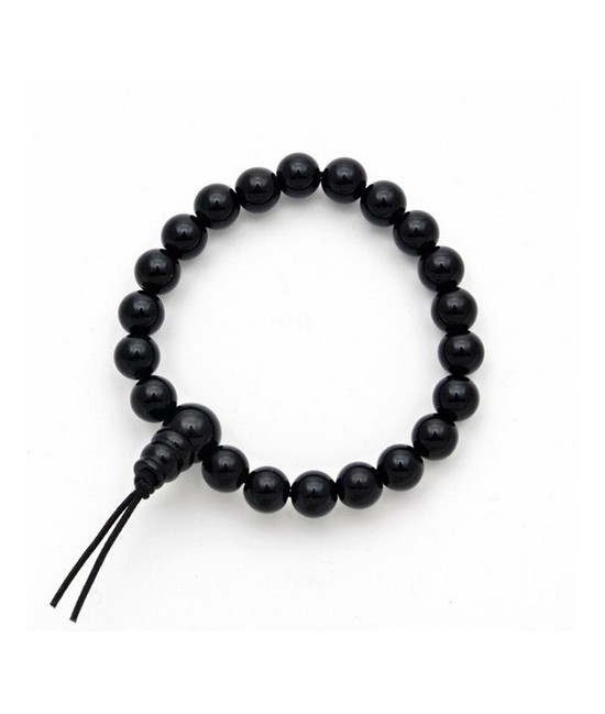 Pulsera de obsidiana en bolas de 8mm.
Presentada con cartón con el  nombre del mineral y su propiedad.