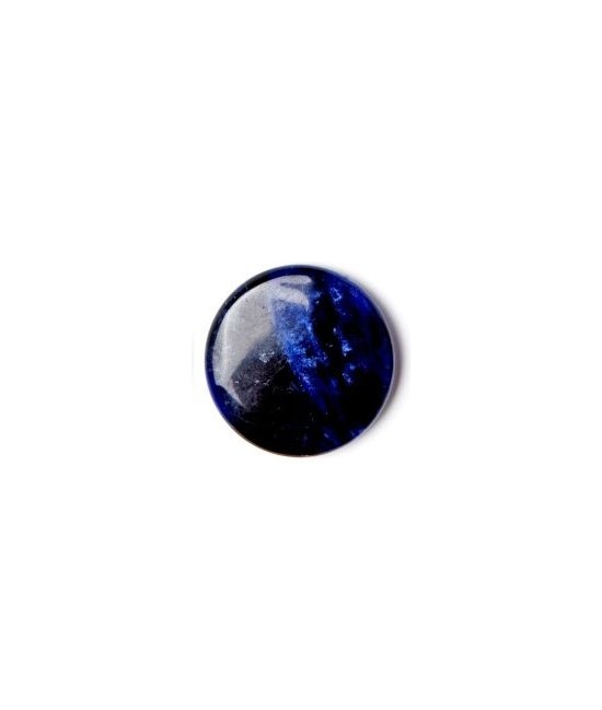 Rodado plano para Chakra de Sodalita.

Chakra significa "rueda" en Sánscrito. Este término se utiliza para denominar los cent