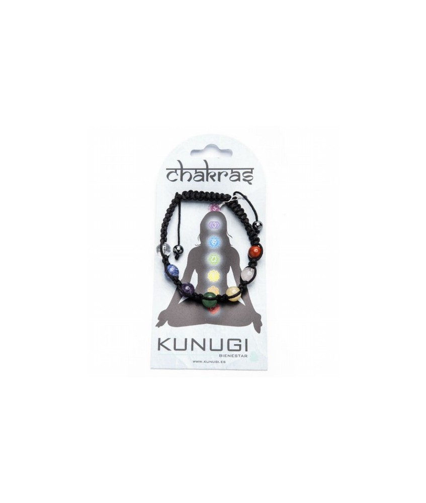 Pulsera mineral en bola  8mm enlazada con hilo.
Los minerales coninciden con los colores de los chakras : aventurina, calcita,