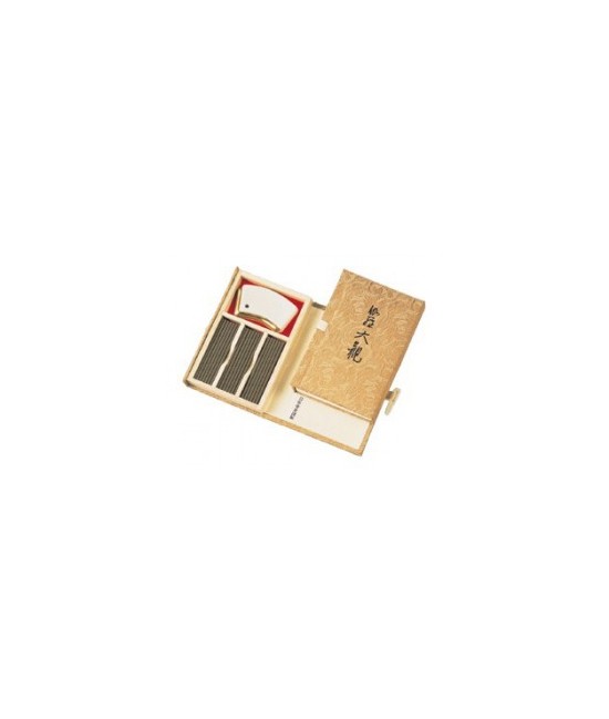 Cantidad: 60 barritas e incensario
Duración : 20 minutos
Made in : Japan
Fragancia : Kyara de las grandes esperanzas
Taikan