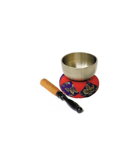 Aleación de cobre, zinc y silicio
Made in : Japan
Conjunto con mazo y cojín brocado. 

Su sonido claro y limpio sirve para 