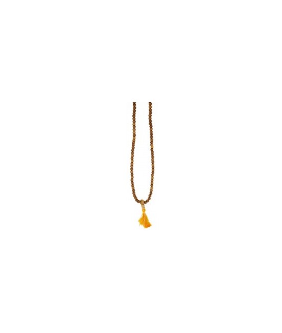 108 cuentas 5 mm. Madera de Sándalo.
Made in : Nepal
Mala en sánscrito significa guirnalda de flores. Los malas o rosarios se