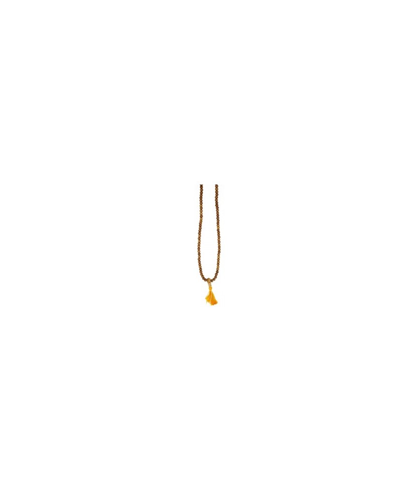 108 cuentas 5 mm. Madera de Sándalo.
Made in : Nepal
Mala en sánscrito significa guirnalda de flores. Los malas o rosarios se