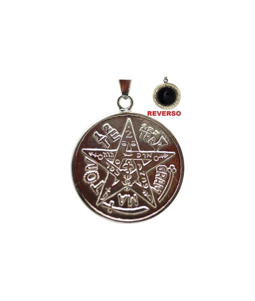 Amuleto Tetragramaton con Obsidiana Zodiacal 2.5 cm (Talisman Proteccion)