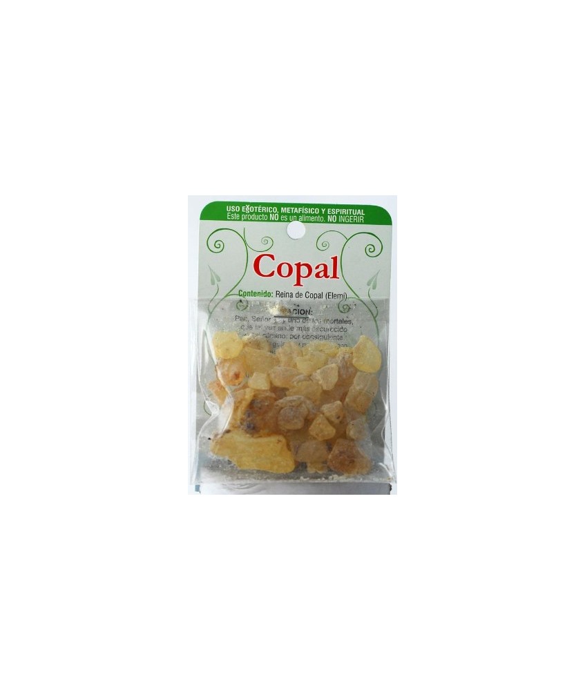 Contenido: Reina de Copal (Elemí).

Utilización: Para hacer rituales para proteger a personas o lugares. Potenciador de ritua