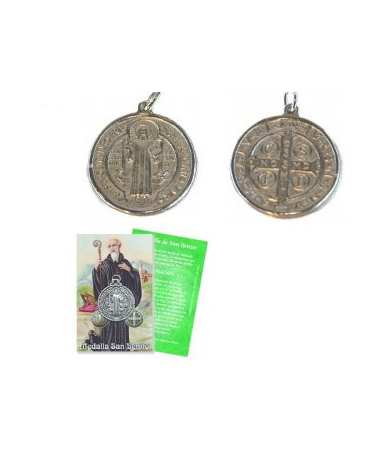 REVERSO CRUZ 
NIQUELADA
AMULETO San Benito
Este amuleto reproduce fielmente las antiguas medallas de San Benito donde aparec