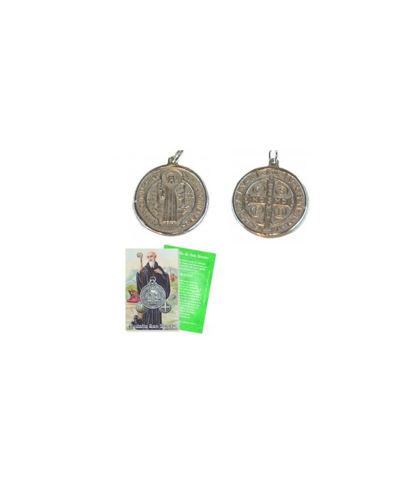 REVERSO CRUZ 
NIQUELADA
AMULETO San Benito
Este amuleto reproduce fielmente las antiguas medallas de San Benito donde aparec