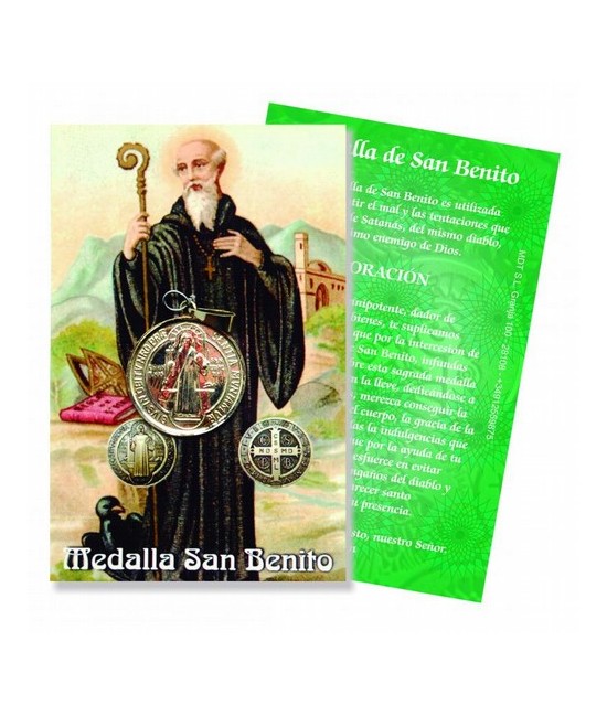 AMULETO San Benito
Este amuleto reproduce fielmente las antiguas medallas de San Benito donde aparece, rodeando la figura del 