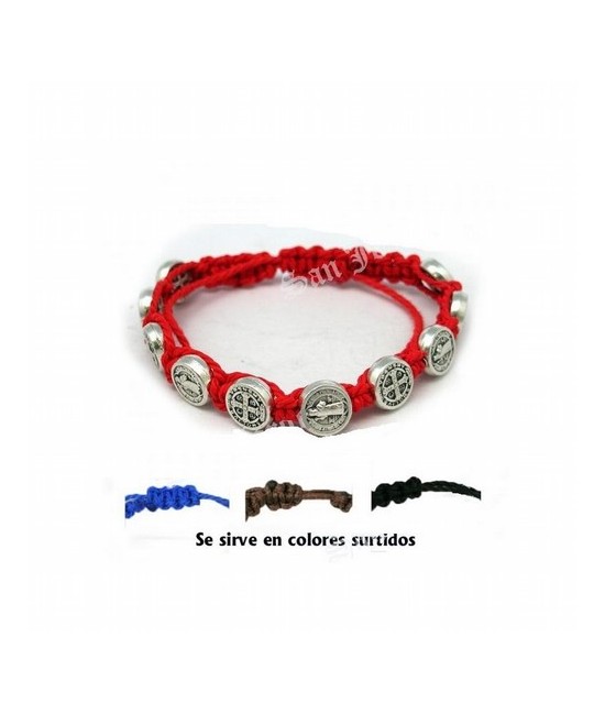 MS.PULSERA CUERDA COLORES SAN BENITO MEDALLAS